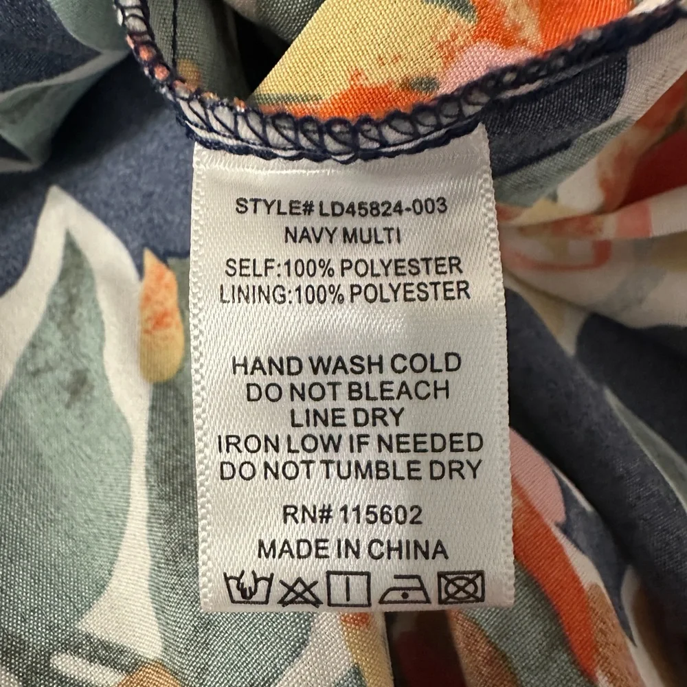 Lush Sweetheart Tie Back Floral Maxi Dress in Navy and Pink - NWOT - Size S - Picture 7 of 11